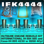IFK4444 Inframe Engine Kit Case IH 885 895 4230 Tractor, and International IH 884, 885 Tractor, all with IH Neuss D268 4Cyl Diesel Engine