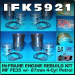 IFK5921 Rebuild Kit Massey Ferguson 35 135 Tractor w MF 87mm 4Cyl Petrol Engine