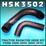 HSK3502 Radiator Hose Kit Ford 2000 2600 2610 3000 3230 3430 3600 3610 3910 3930 4000 4100 4110 4130 4600 4610 4630 Tractor, all with 3Cyl Diesel Engine