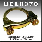 UCL0070 2x Exhaust Muffler U Clamps 70mm 2.75in Round Band Heavy Duty