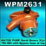 WPM2631 Water Pump David Brown 770 780 Selectomatic Tractor & 880 3Cyl Implematic & Selectamatic Tractor, early models with Bypass Hose at top of pump