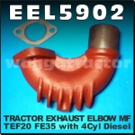 EEL5902 Exhaust Elbow Massey Ferguson TEF20 Tractor & MF 35 w 4Cyl Diesel Engine