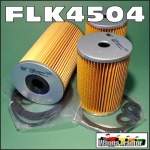 FLK4504 Oil Fuel Filter Kit Iseki SX65, SX75, T5000, T6000, T6500, T7000 Tractor, with Isuzu 4BA1 4BB1 4BC1 4BC2 4BD1 Engine - with two fuel filters