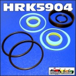 HRK5904 Steering Ram Seal Kit Massey Ferguson 265, 275, 285, 290, 565, 575, 590, 675, 690 Tractor, all with 2WD front axle and with lock ring retaining gland head in cylinder